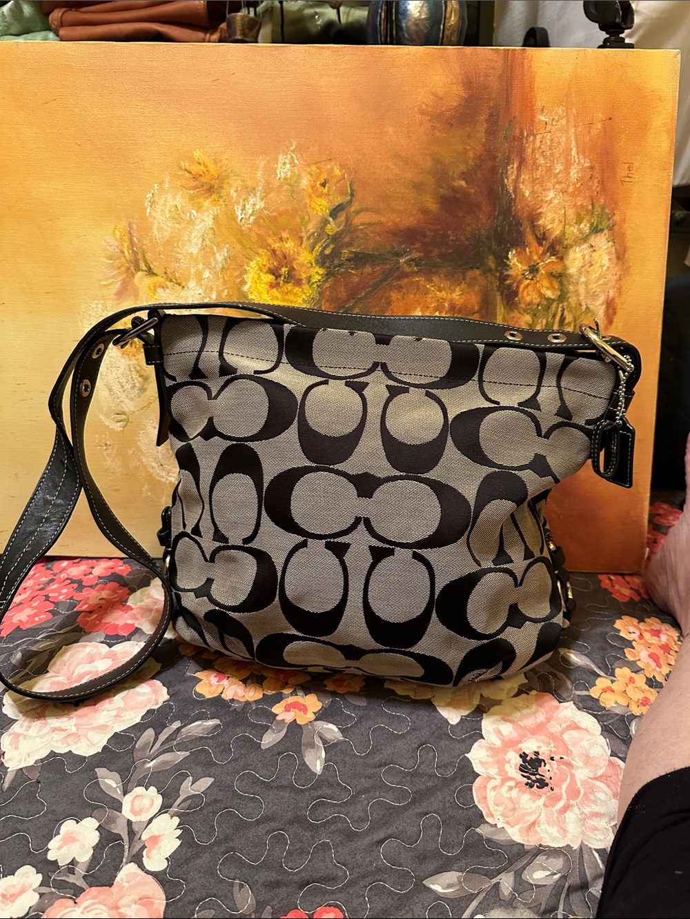 Coach Signature hobo duffle bag